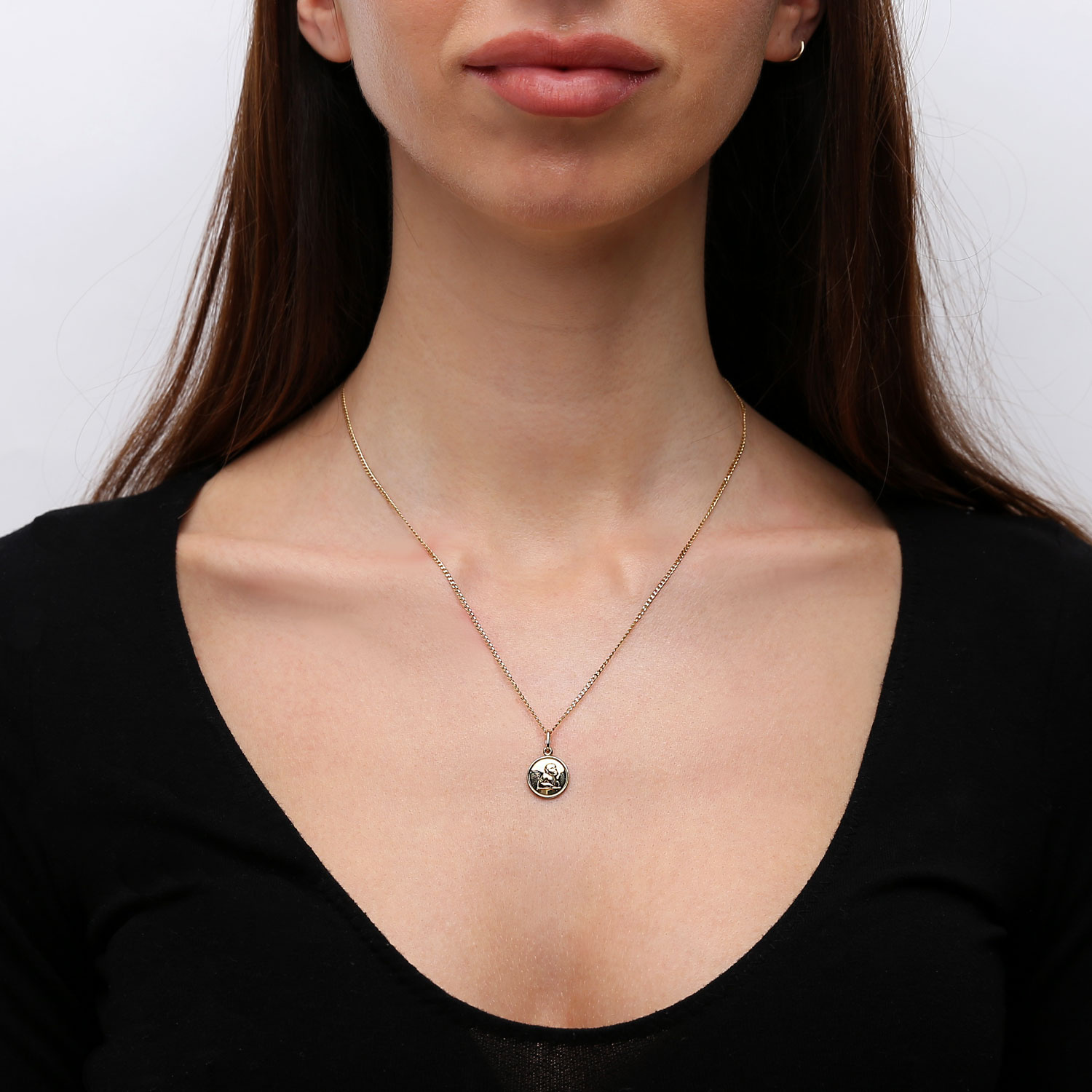 Złoty medalik 585 Anioł Stróż Komunia Chrzest