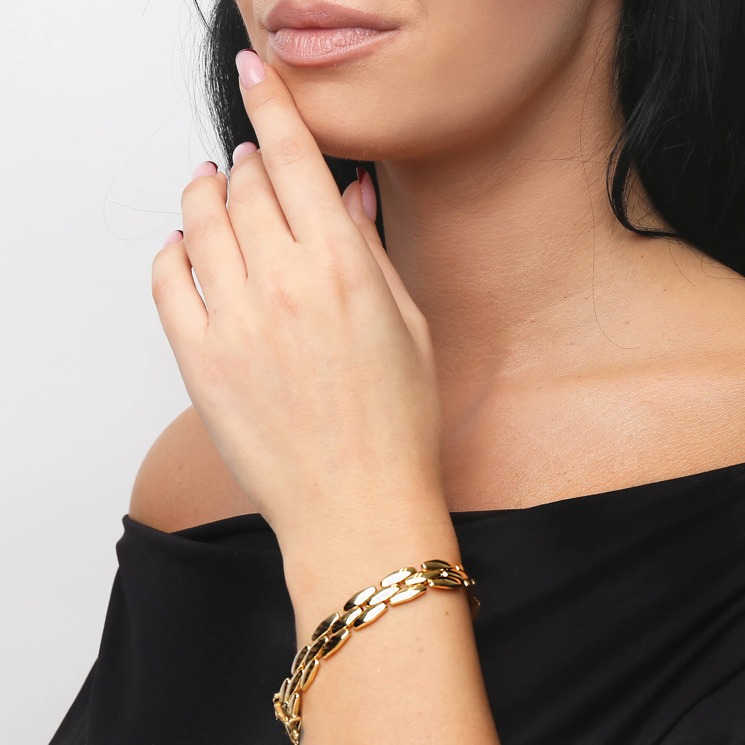 Złota bransoletka 585 klasyczna szeroka masywna 19 cm