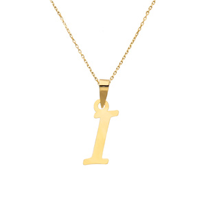 Złota zawieszka wisiorek 585 literka pochyła I