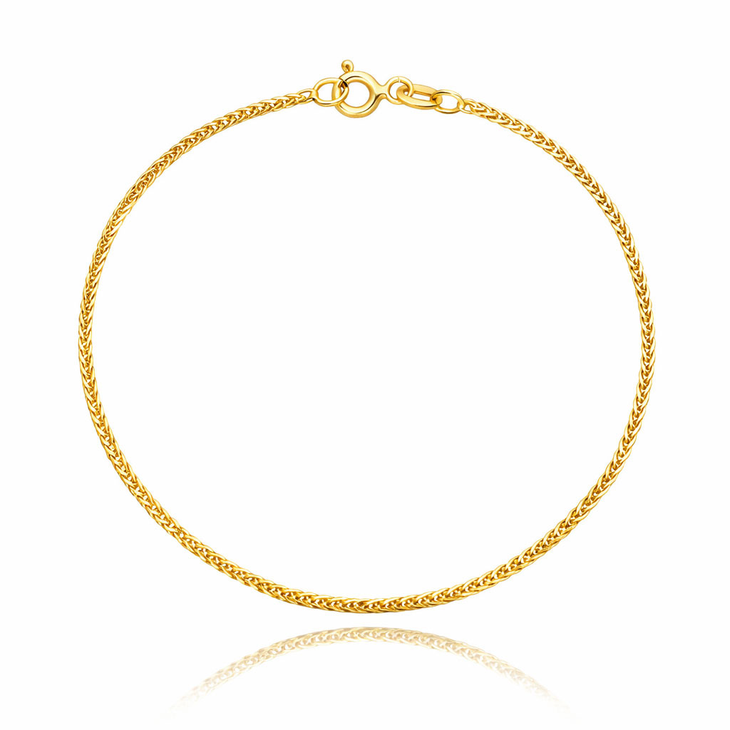 Złota bransoletka 585 Lisi Ogon 1,3 mm długość 18 cm