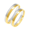 Obrączka ślubna męska: białe i żółte złoto 585, 4 mm