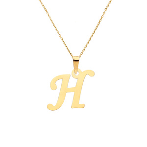 Złota zawieszka wisiorek 585 literka pochyła H