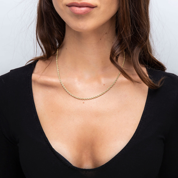 Złoty łańcuszek 585 Korda 3,5 mm długość 45 cm