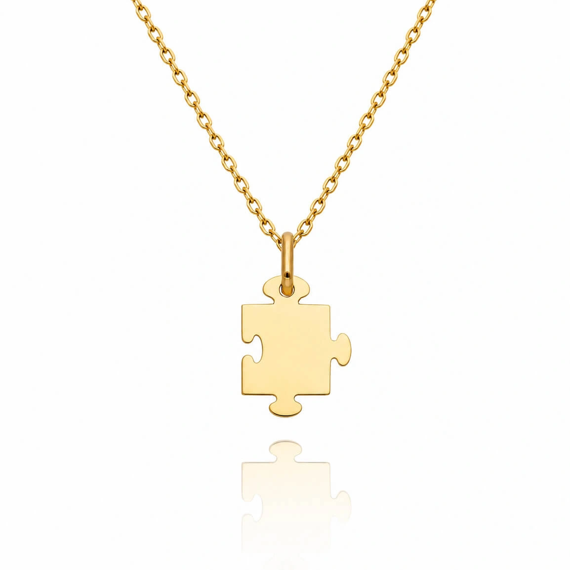 Złota zawieszka 585 gładka puzzle puzel grawer