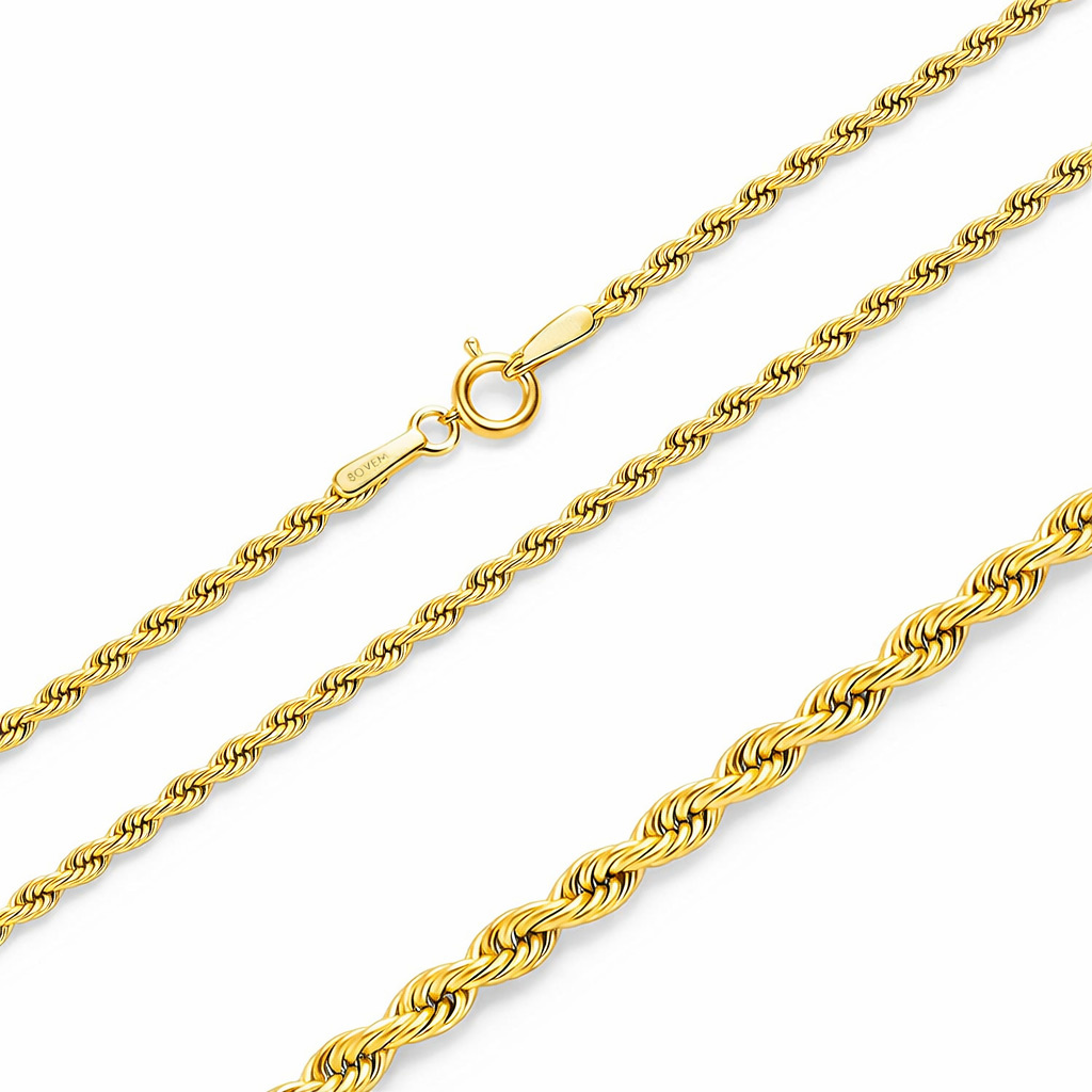 Złoty łańcuszek 585 Korda 2,5 mm długość 50 cm