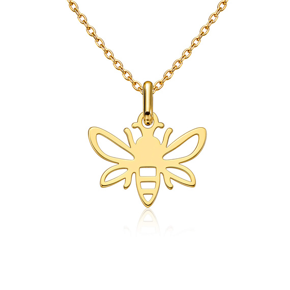 Złota zawieszka ażurowa pszczoła 585 pszczółka 1,4 cm