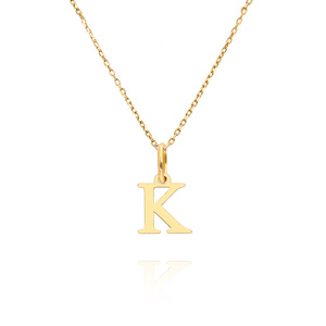 Złota zawieszka wisiorek 585 prosta mała literka K wysokość 1 cm