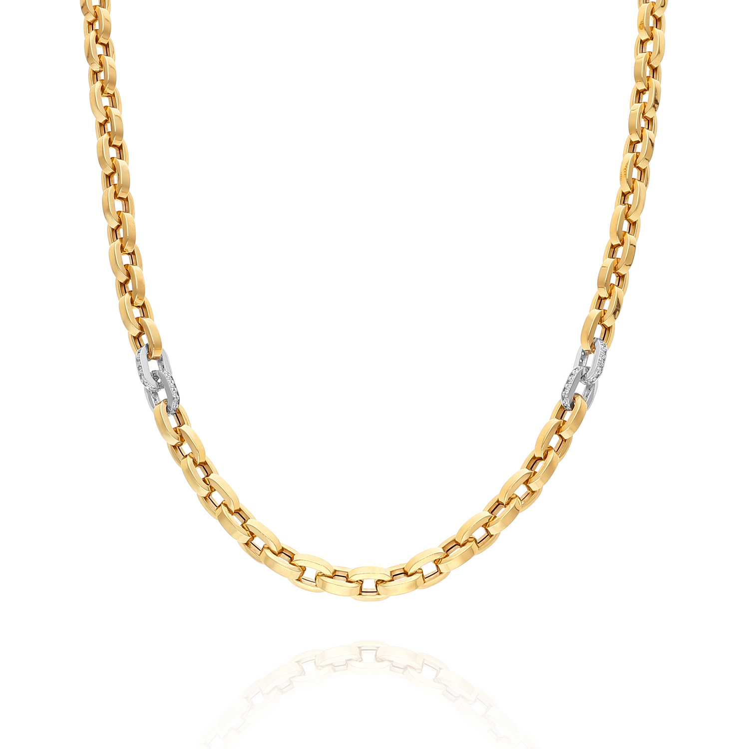 Złota naszyjnik damski 585 gruby łańcuch ankier cyrkonie