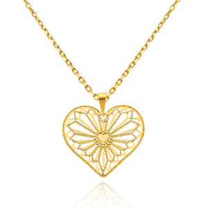 Złota zawieszka serce 585 ażurowe serce