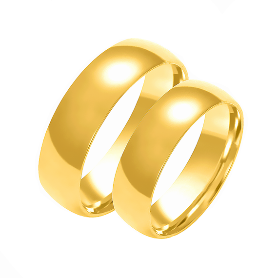 Obrączka ślubna męska: złoto 585, klasyczna, półokrągła, 6 mm