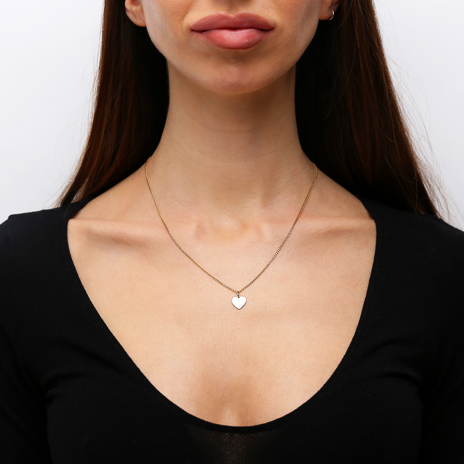 Złota zawieszka 585 gładka serce małe grawer 1,3 cm