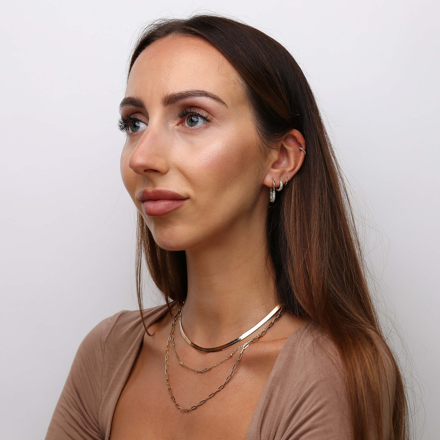 Naszyjnik złoty taśma żmijka 585 gładka 4 mm długość 36-40 cm Choker