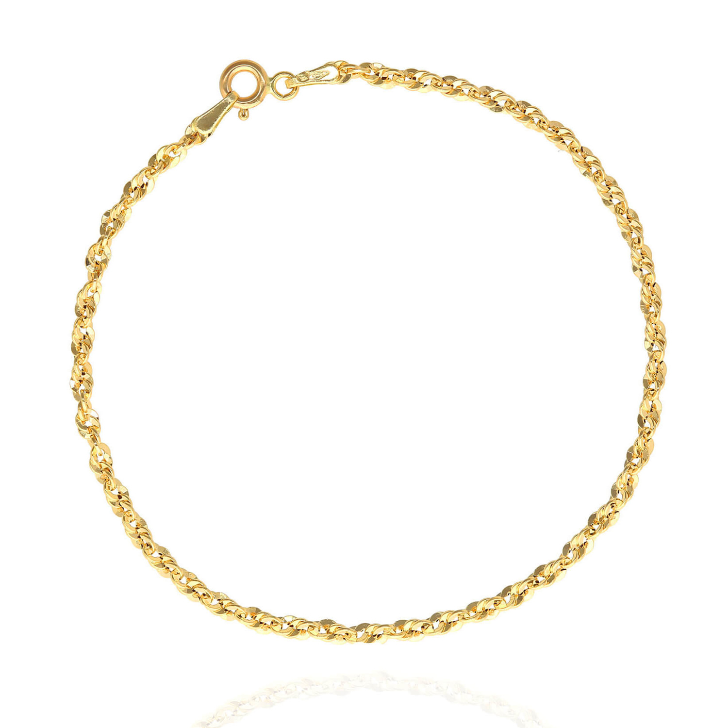 Złota bransoletka 585 splot irydia 2,5 mm długość 19 cm