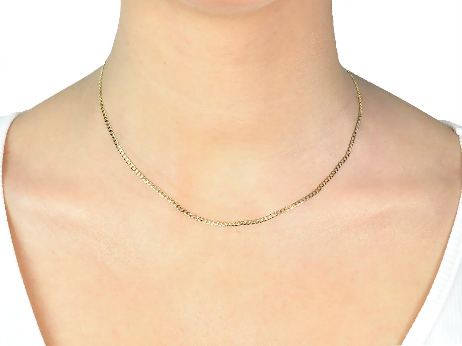 Złoty łańcuszek 585 damski Pancerka 2 mm długość 42 cm
