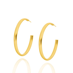 Pozłacane srebrne kolczyki koła gładkie 925 kółka na sztyft 4,4 cm