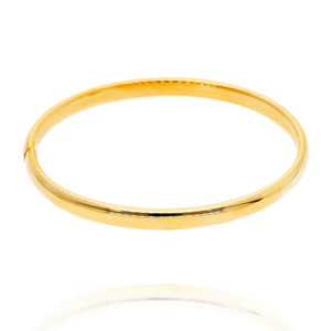 Srebrna pozłacana bransoletka bangle 925 sztywna gładka elastyczna 2,8 mm