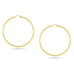 Złote kolczyki koła 585 gładkie duże klasyczne kółka szarnir