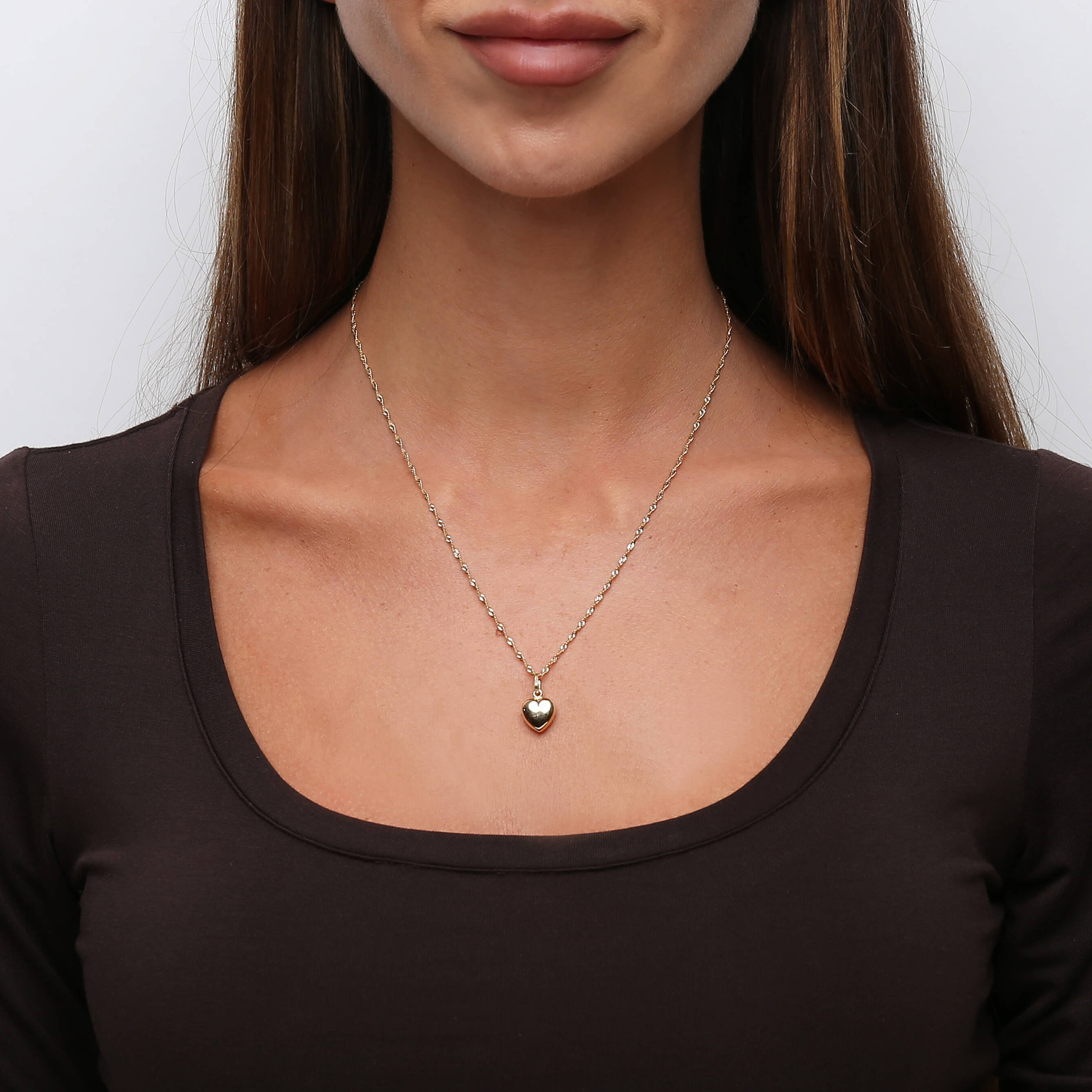 Złota zawieszka serce 585 serduszko gładkie dmuchane 3D 2 cm