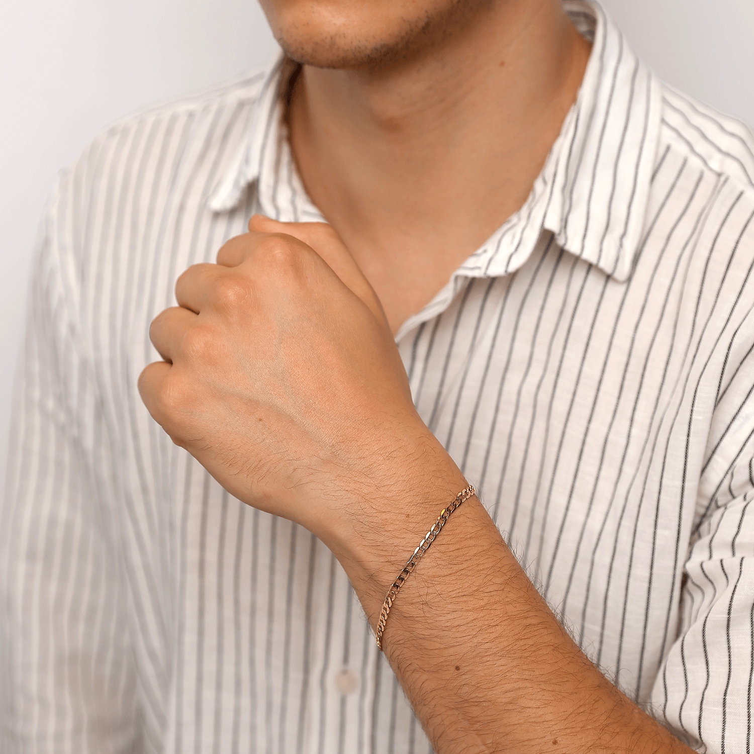 Złota bransoleta męska 585 pancerka 3,5 mm długość 21 cm