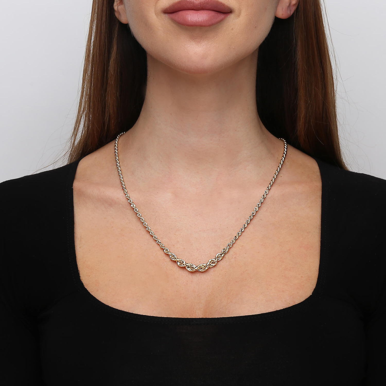 Złoty łańcuszek korda 585 kolia kordel 50 cm szerokość 5 mm