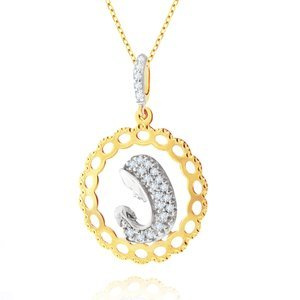 Złoty medalik 585 ażurowy Matka Boska z dzieciątkiem z cyrkoniami Komunia Chrzest