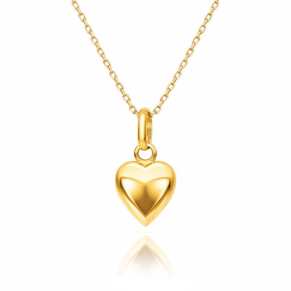 Złota zawieszka 585 małe serce 3D obłe dmuchane 1,8 cm