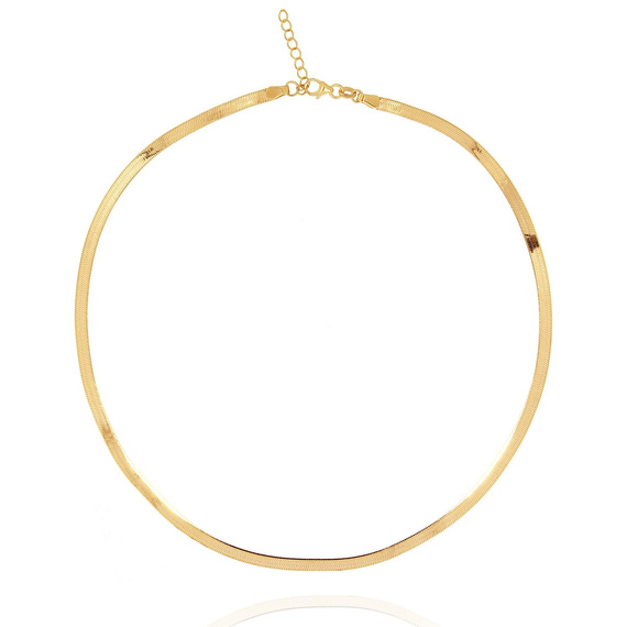 Naszyjnik złoty taśma żmijka 585 gładka 4 mm długość 40-45 cm Choker 