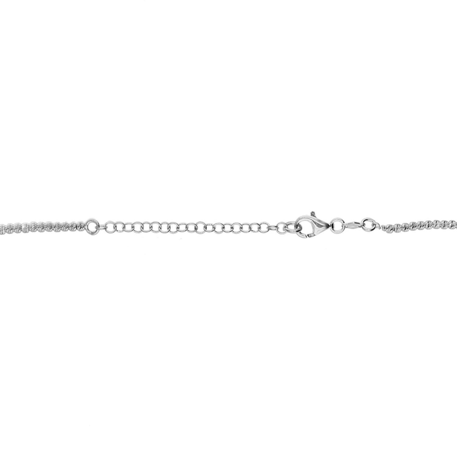 Srebrny naszyjnik rodowany 925 kuleczki fasetowane długość 42-45 cm