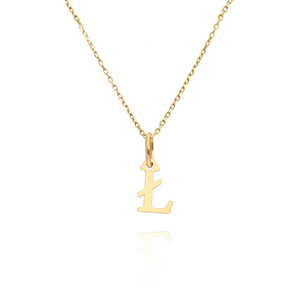 Złota zawieszka wisiorek 585 prosta mała literka Ł wysokość 1 cm