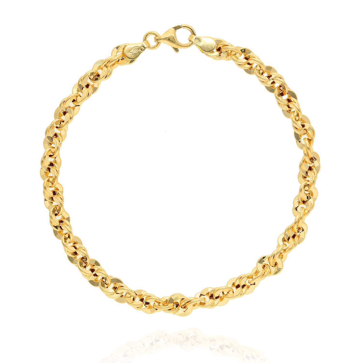 Złota bransoletka 585 splot irydia 5,5 mm długość 21 cm