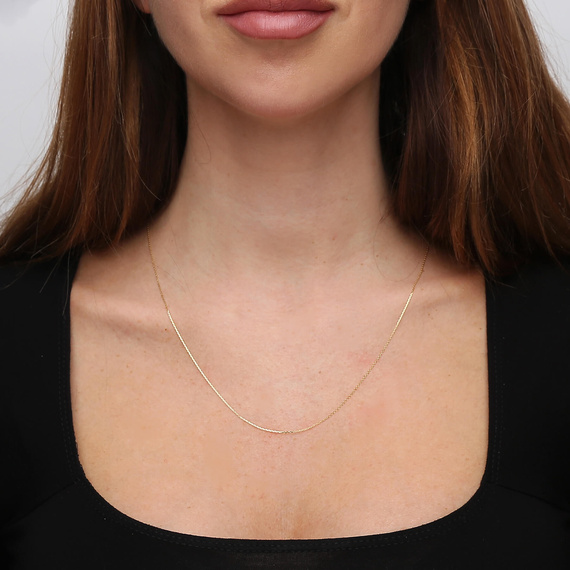 Złoty łańcuszek 585 Ankier 0,7 mm długość 45 cm 