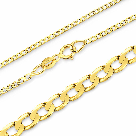 Złota bransoletka 585 pancerka pełna 2 mm długość 19 cm