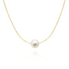 Złoty naszyjnik 585 choker z perłą naturalną 36-40 cm