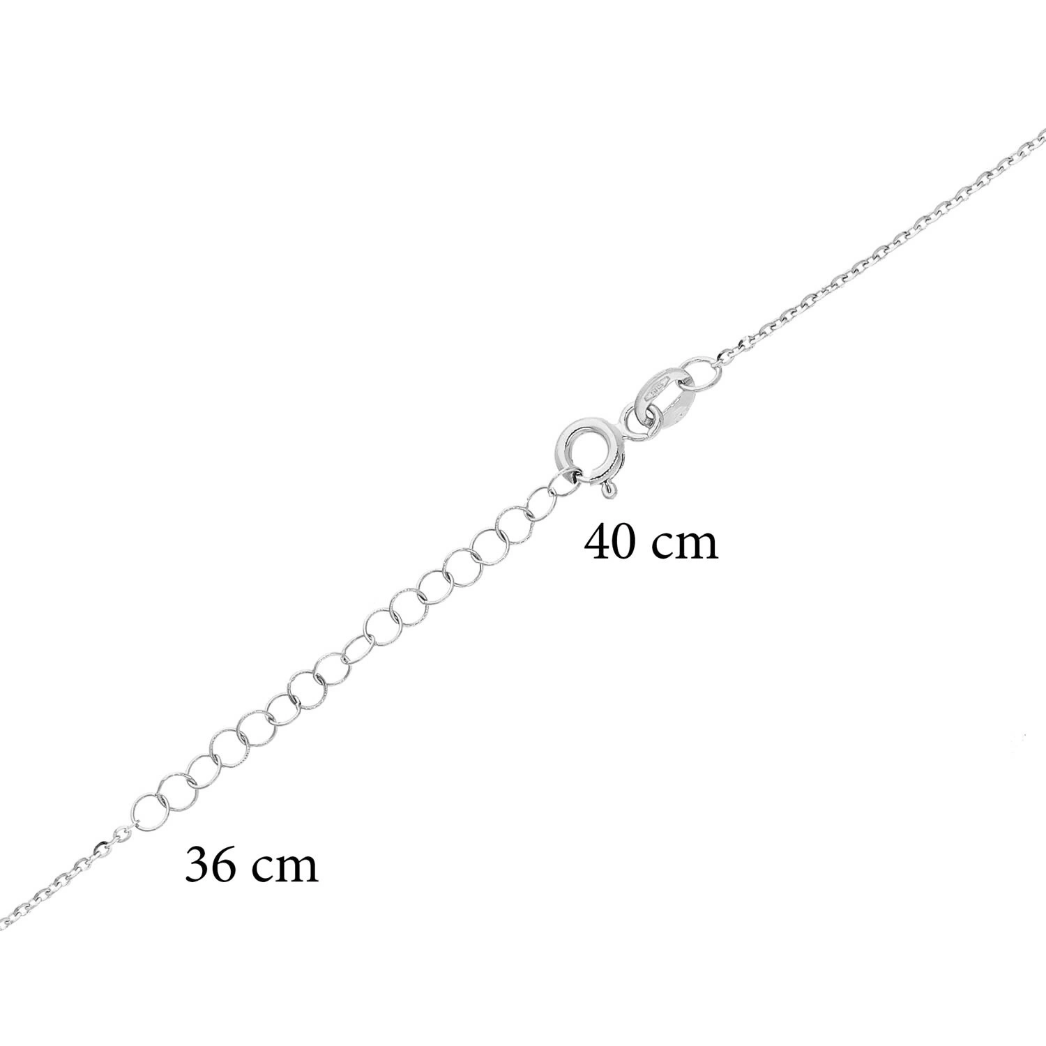 Srebrny naszyjnik koniczyna 585 koniczynka kwiatek masa perłowa naturalna 36-40 cm