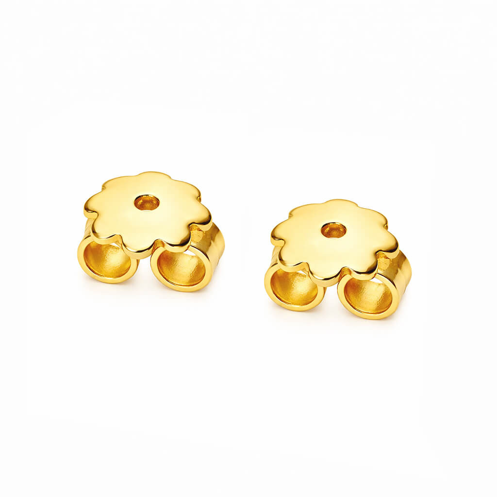 Złote kolczyki 585 z diamentami 0,23 ct na sztyft