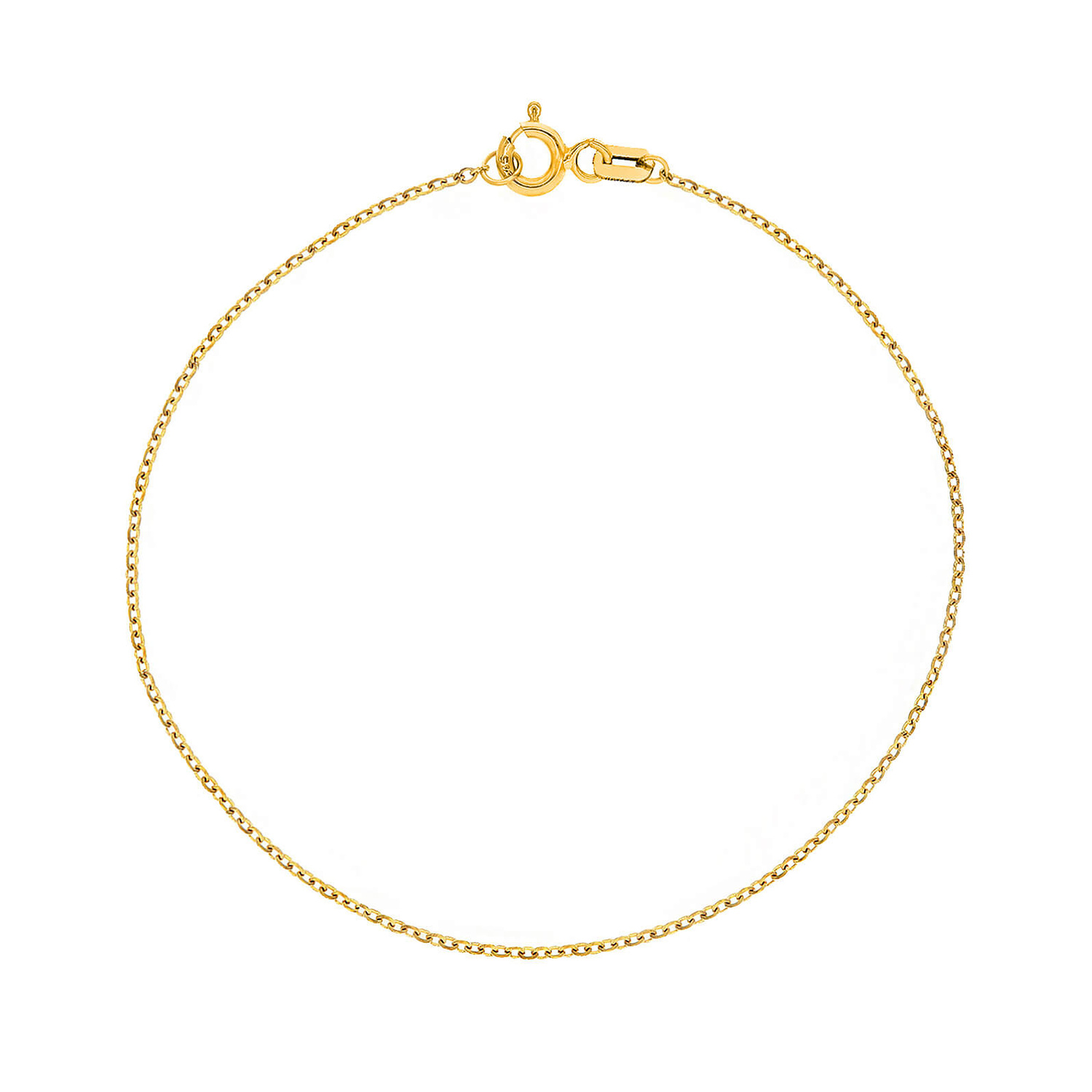 Złota bransoletka 585 Ankier diamentowany 1 mm długość 16 cm