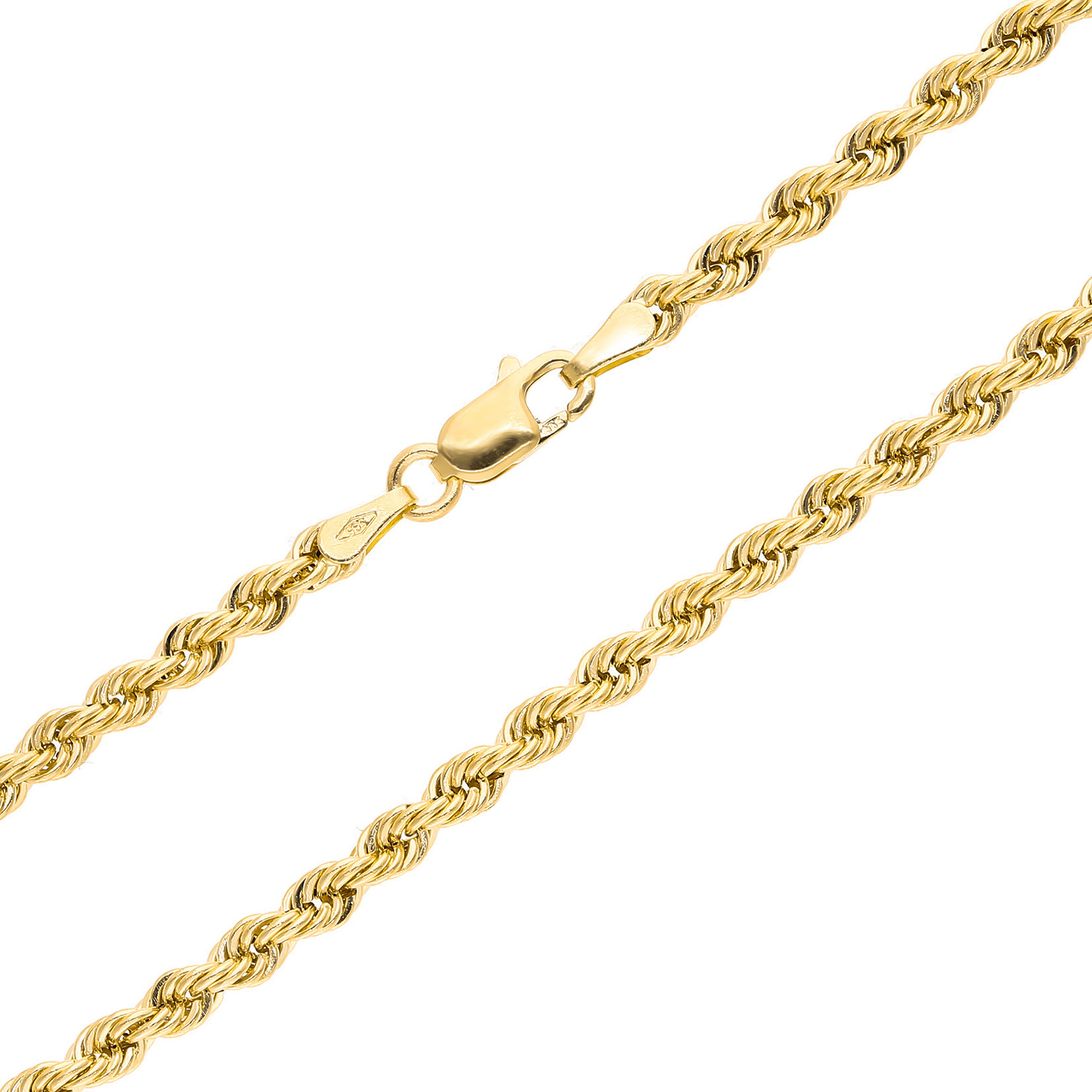 Złoty łańcuszek 585 Korda 4 mm długość 55 cm