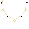 Złoty naszyjnik choker 585 serca i czarne cyrkonie 36-40 cm