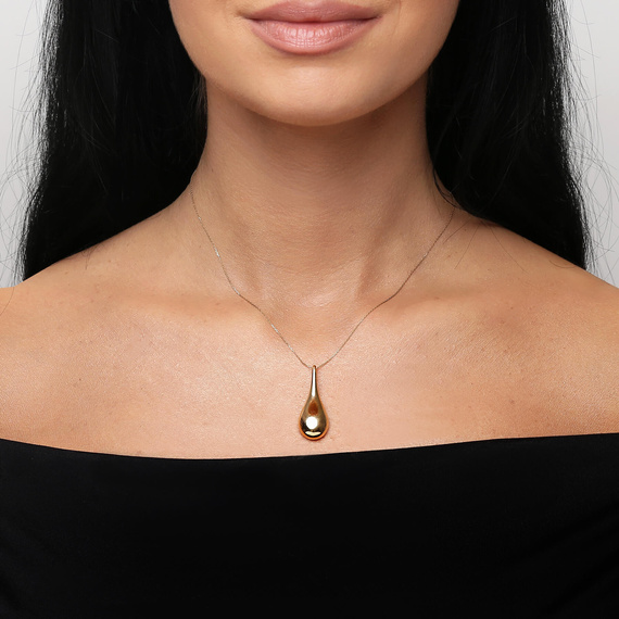 Złota zawieszka łezka 585 kropla gładka 