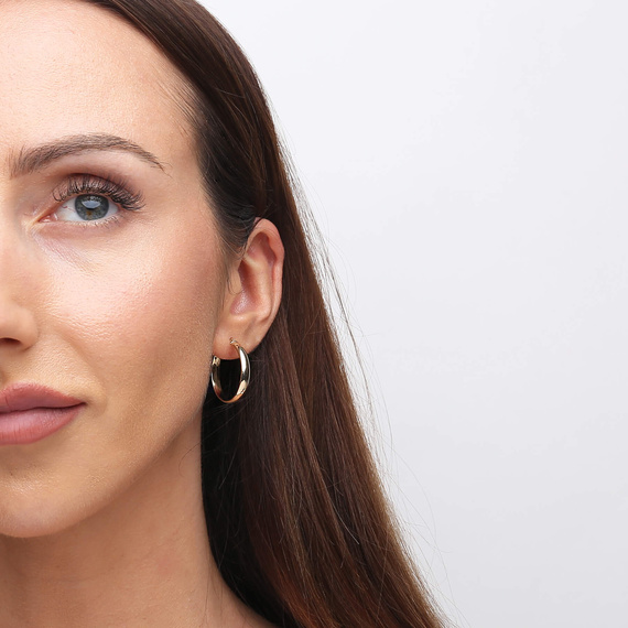 Złote kolczyki koła szerokie 585 gładkie na zatrzask 2,5 cm