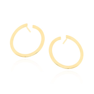 Złote kolczyki kółka 585 koła gładkie na sztyft minimalistyczne 2 cm