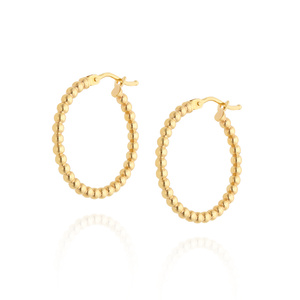 Kolczyki koła złote 585 kuleczki na zatrzask 2 cm