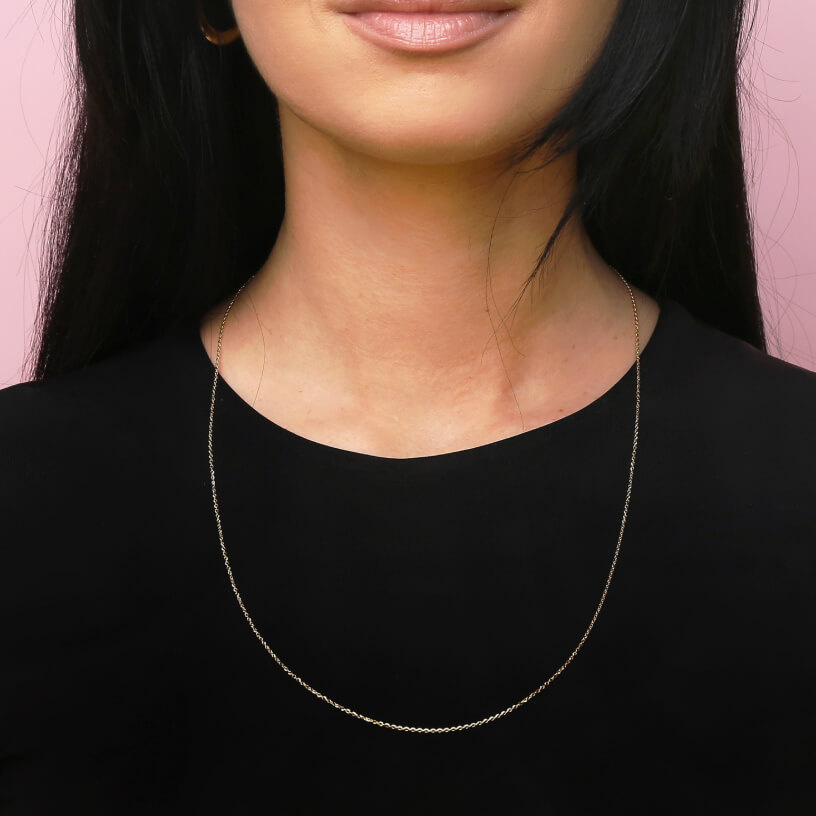 Złoty łańcuszek 585 Ankier diamentowany 1 mm długość 60 cm