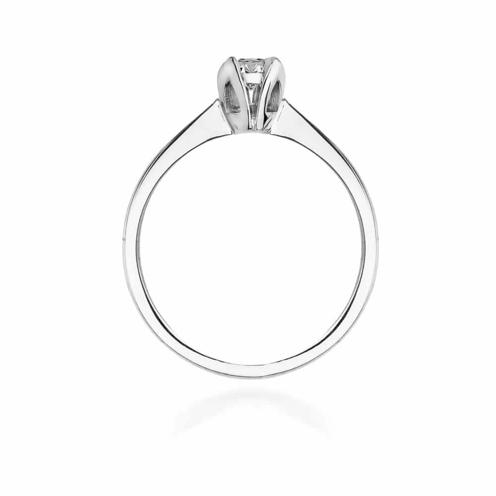 Złoty pierścionek zaręczynowy z diamentem 0,10 ct białe złoto