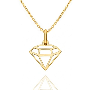 Złota zawieszka 585 diament 1,6 cm