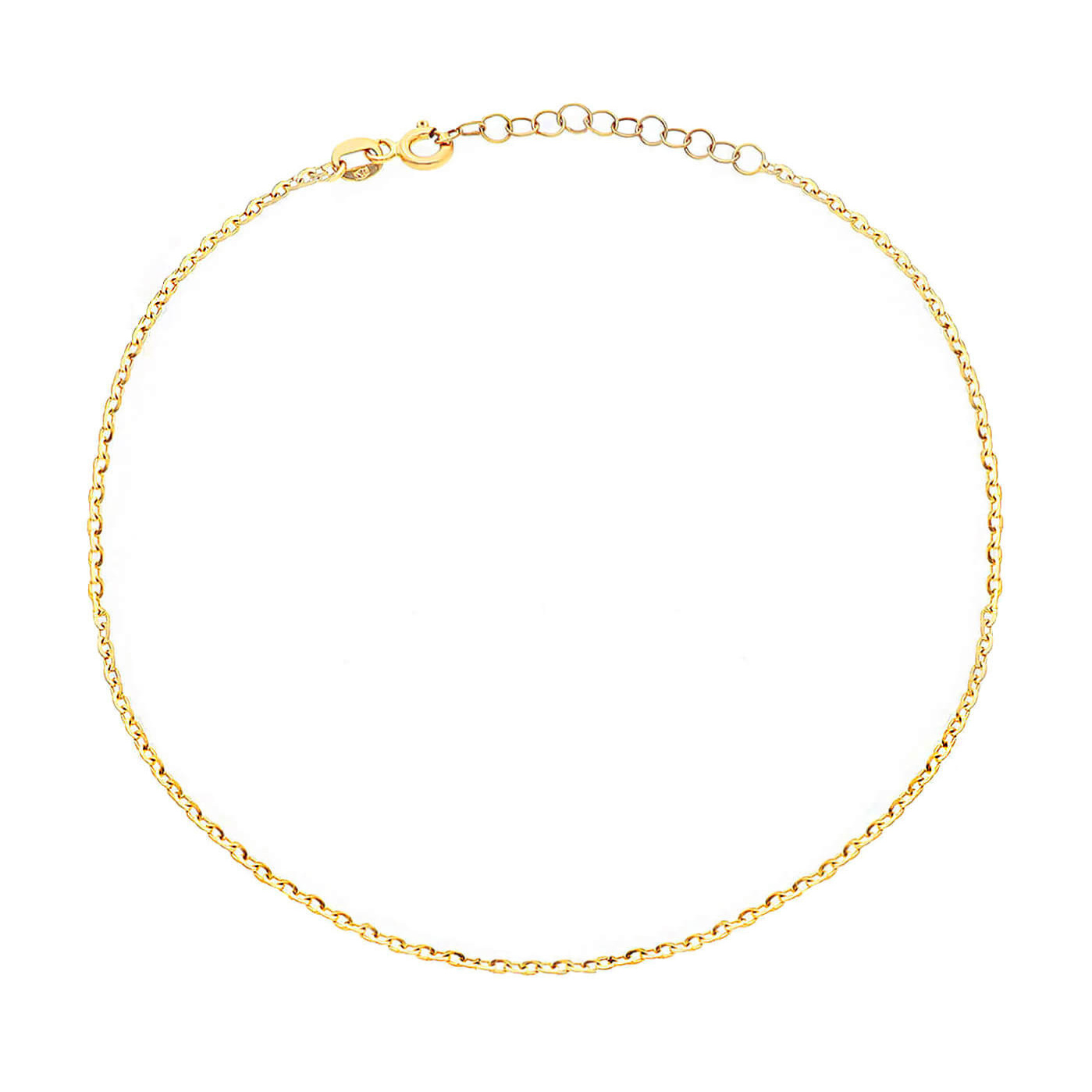 Bransoletka złota na nogę 585 ankier diamentowany 23-25 cm