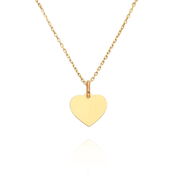Złota zawieszka 585 gładka serce małe grawer 1,3 cm