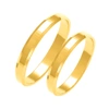 Obrączka ślubna damska: złoto 585, diamentowana, fazowana, 3 mm