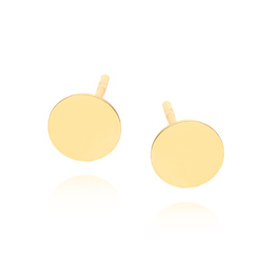 Złote kolczyki 585 małe gładkie okrągłe na sztyft
