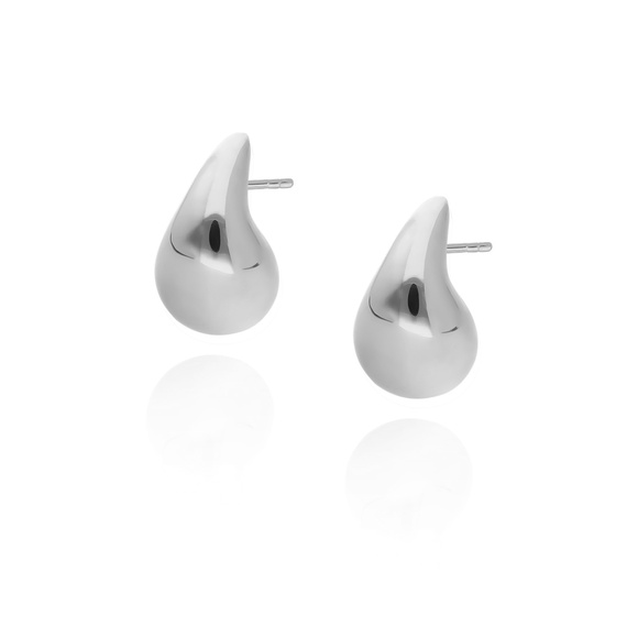 Srebrne kolczyki małe krople 925 na sztyft drops 1 cm